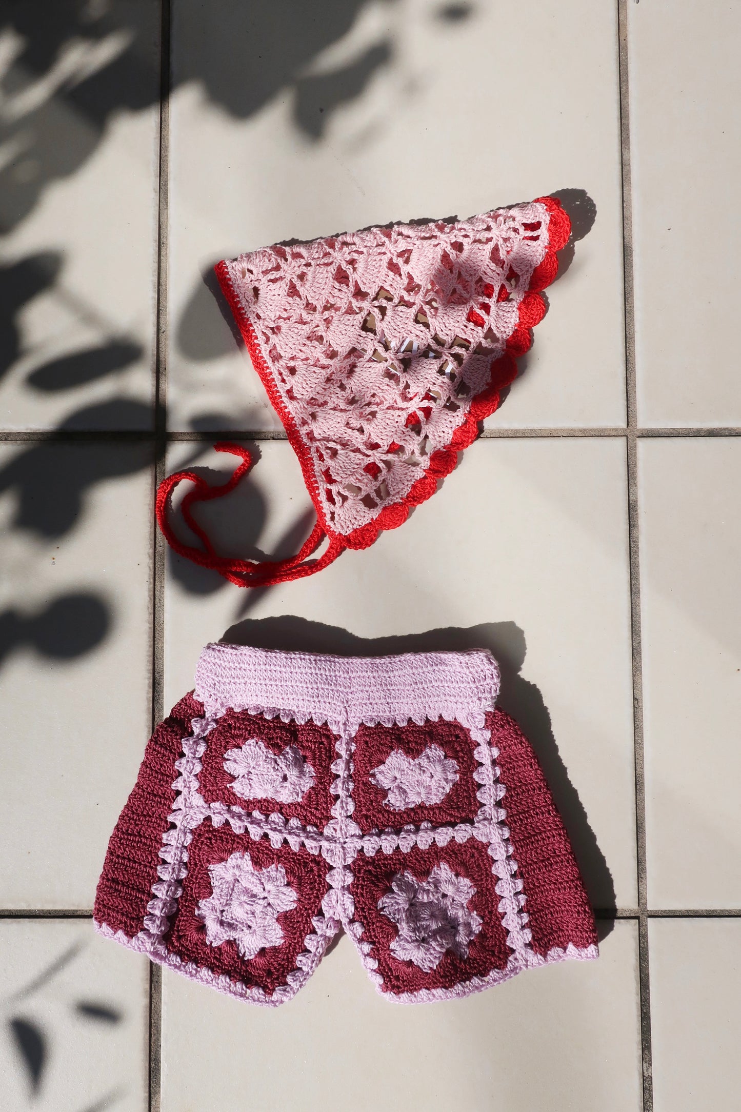 Crochet Headscarf PIXIE/CANDY COMBO