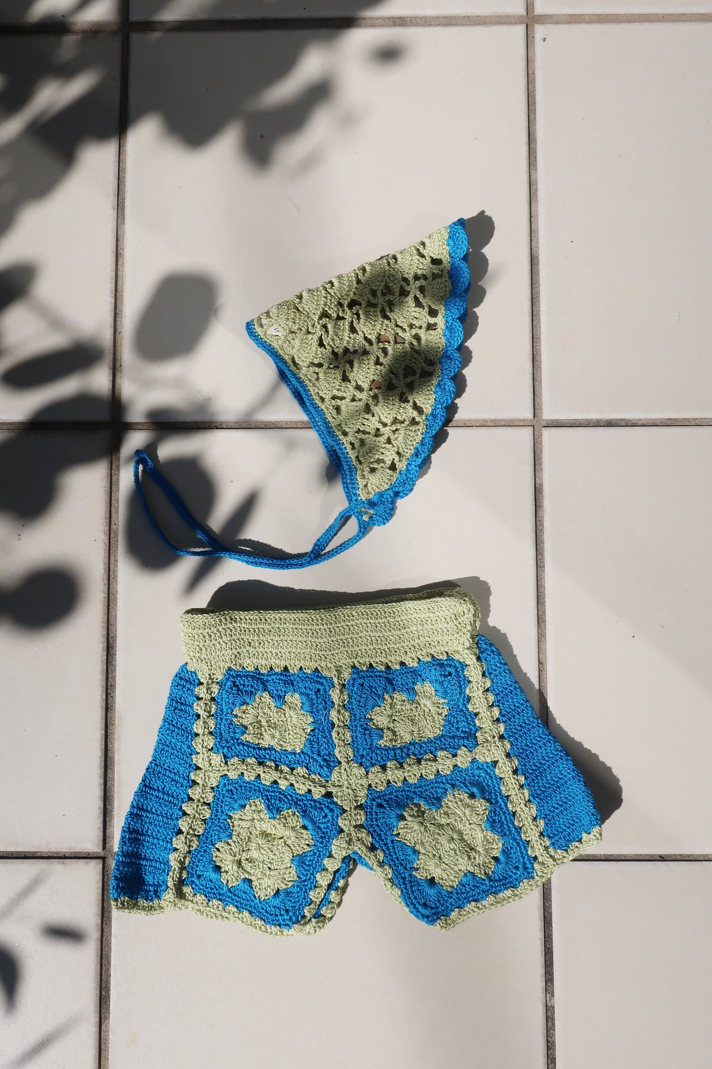 Crochet Headscarf PIXIE/MINT COMBO