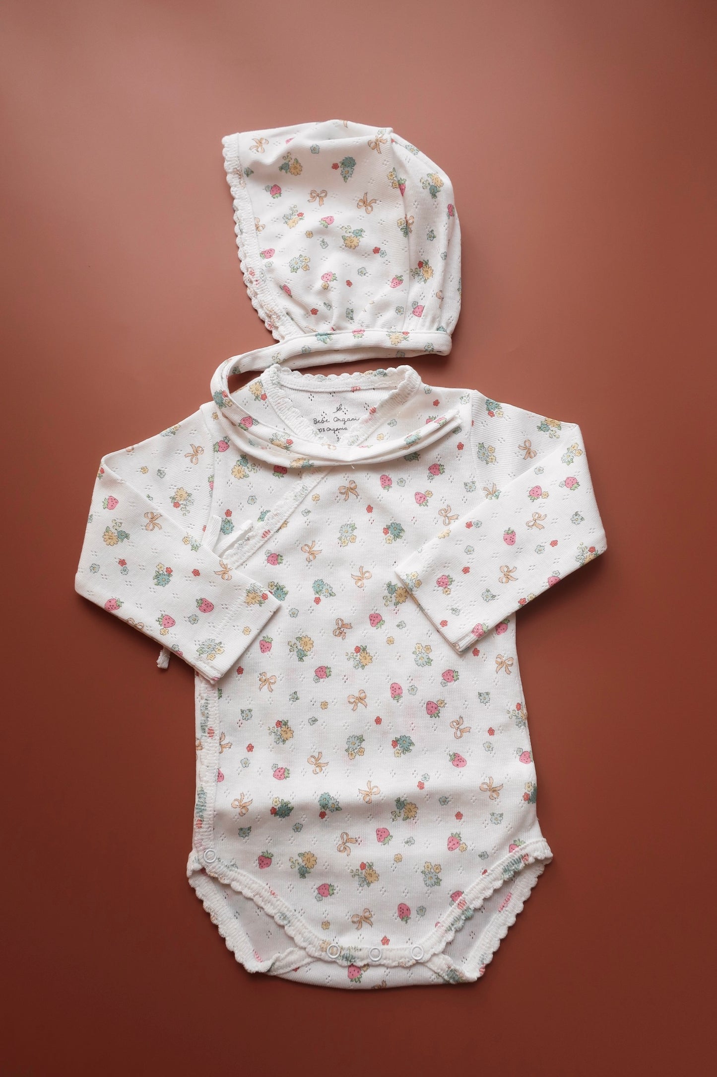 Nia Wrap Onesie/Strawberry Field