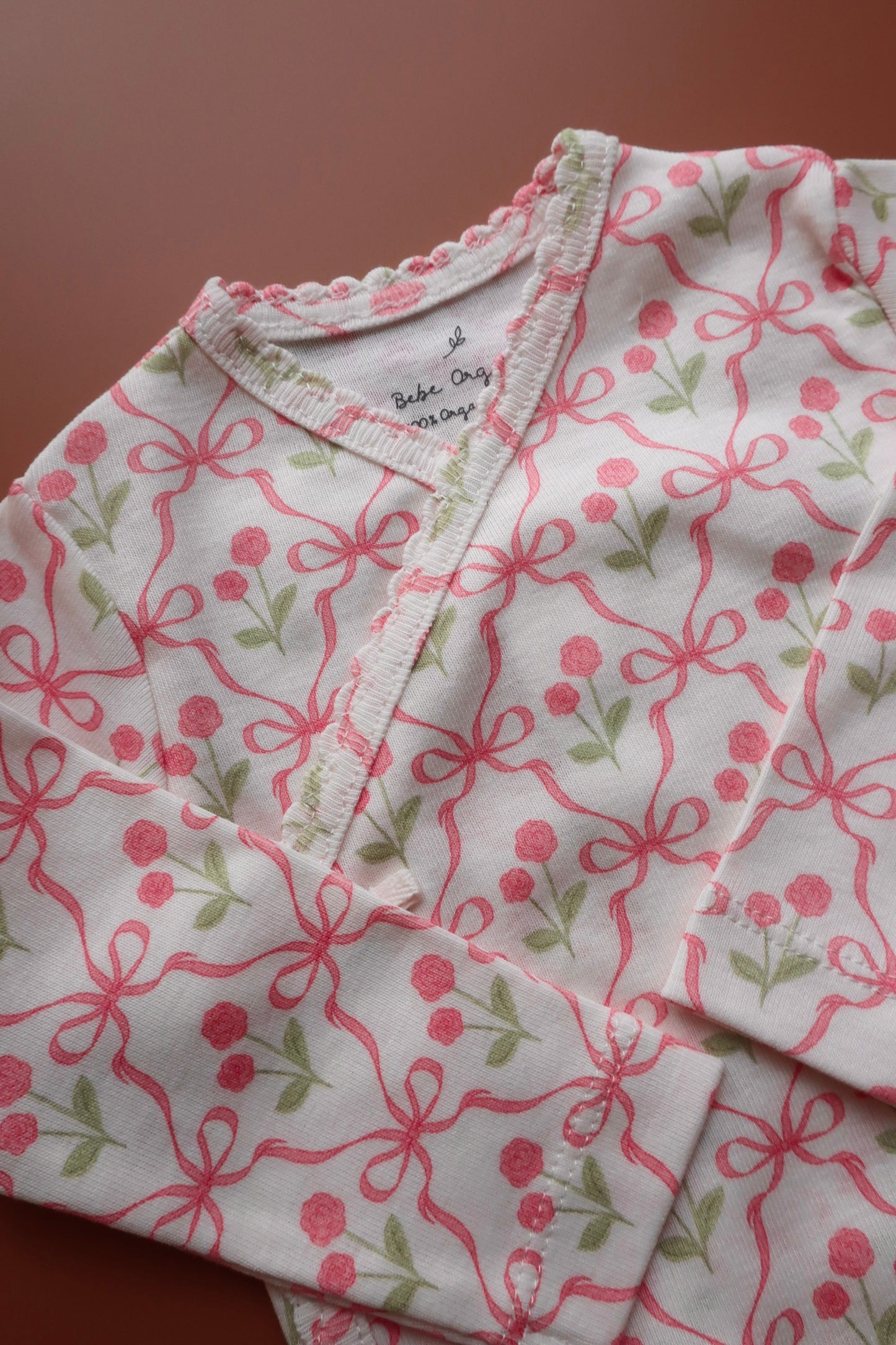 Blossom Wrap Onesie/Geometric Bows