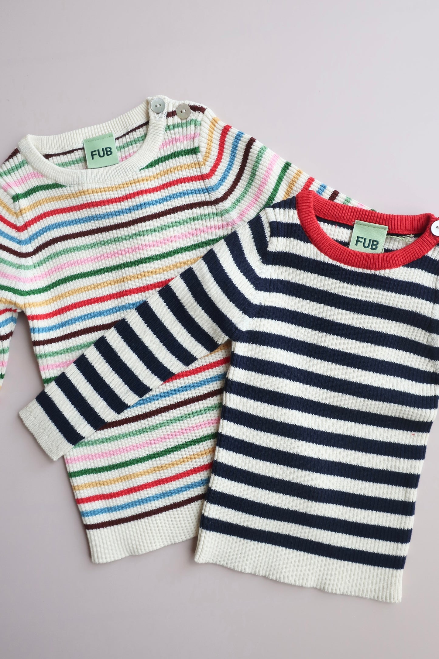 Baby Striped Top/ECRU/DARK NAVY