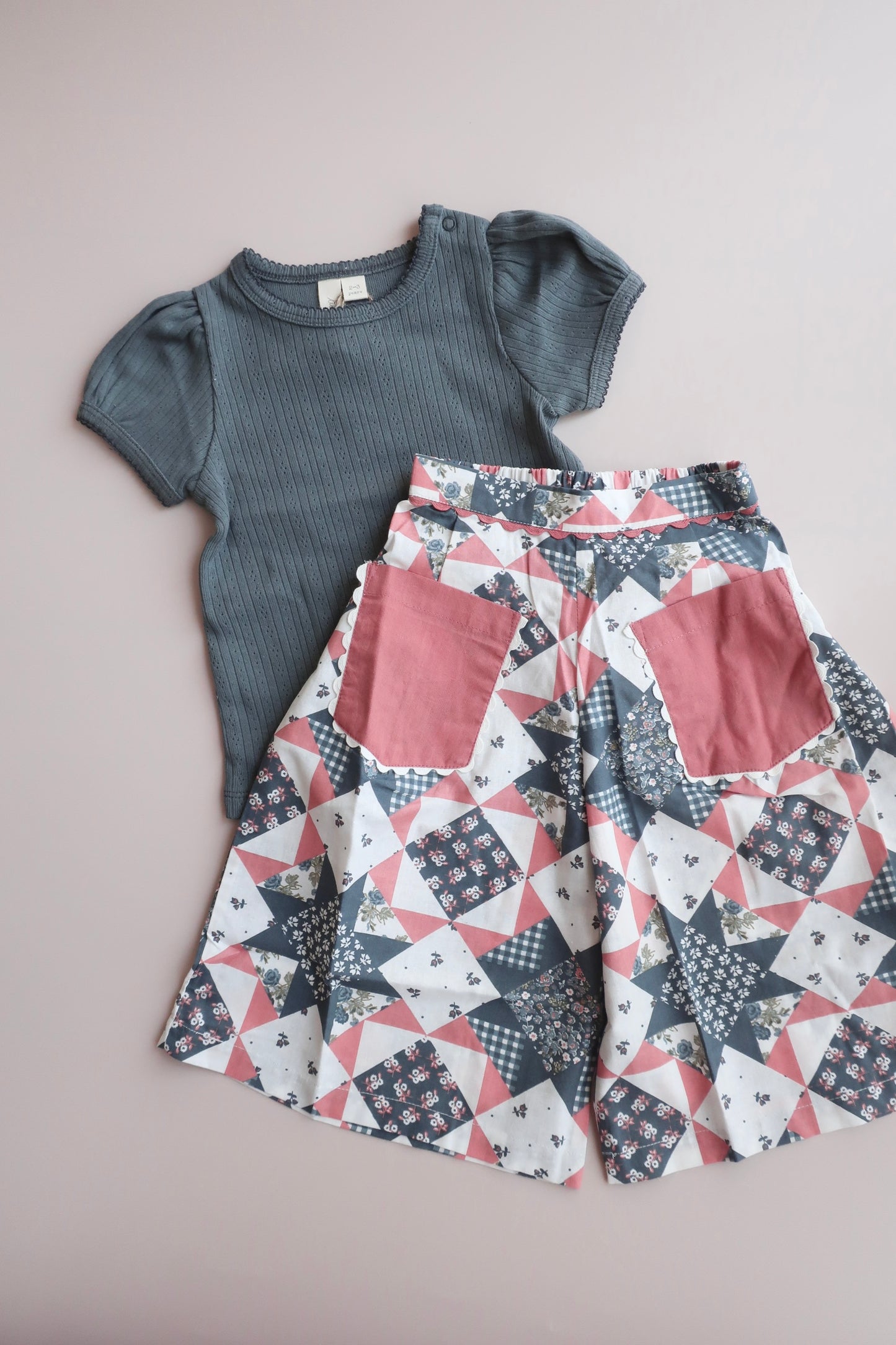 Pointelle T-shirt in Storm
