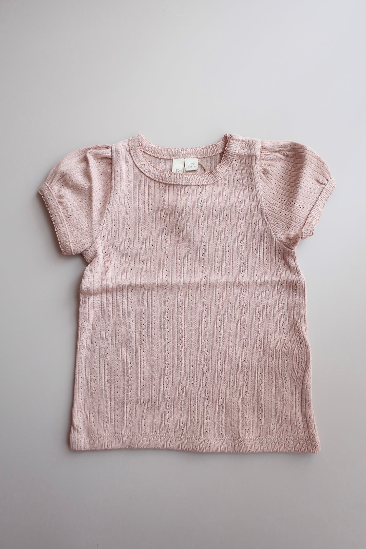Pointelle T-shirt in Powder