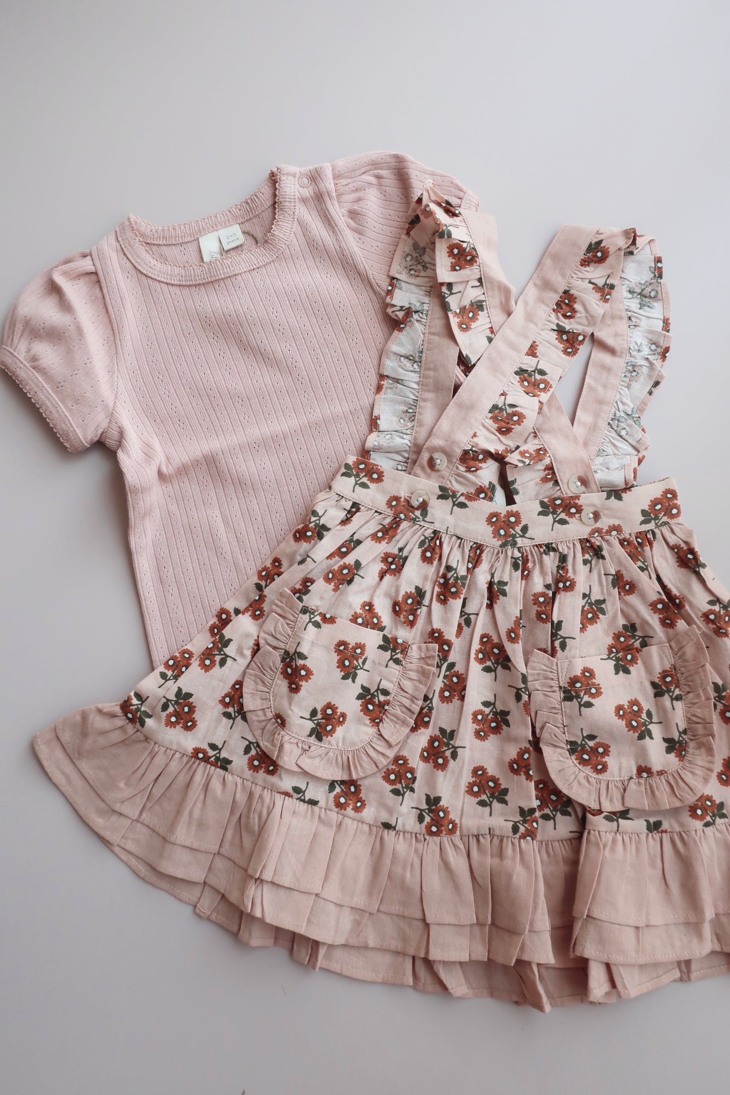 Pointelle T-shirt in Powder