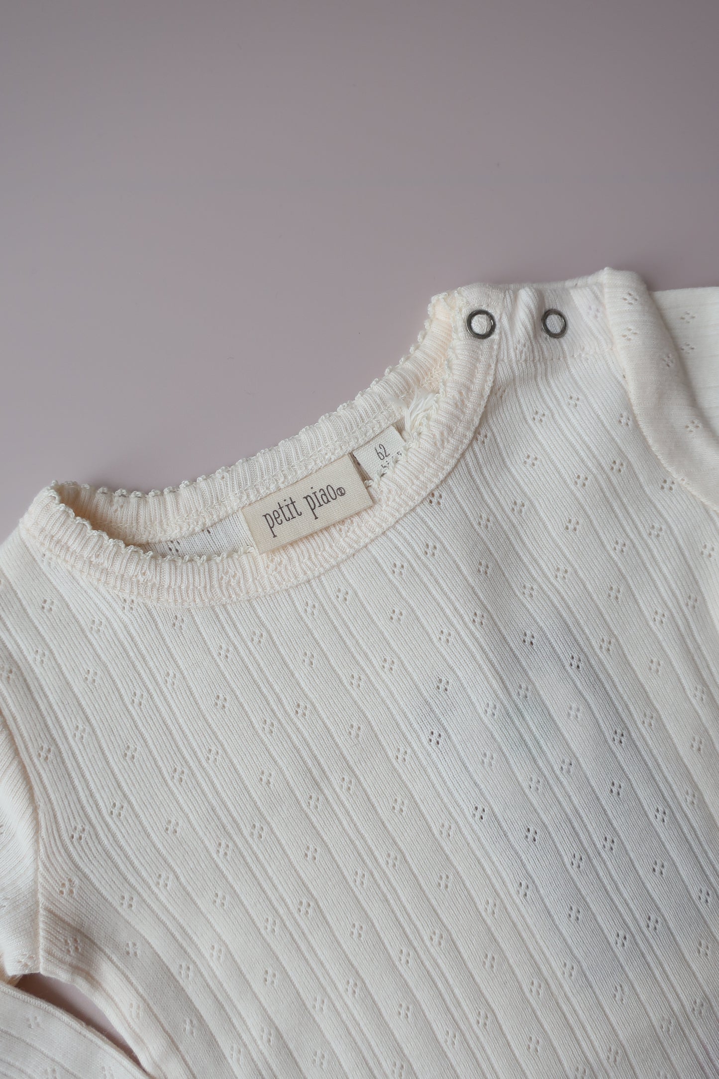 PPSuze L_S Pointelle Baby Tee/Eggnog White
