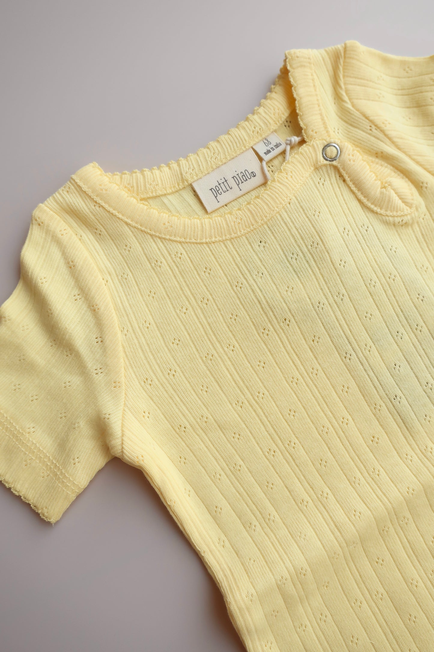 PPSuze S_S Pointelle Baby Body/Mellow Yellow