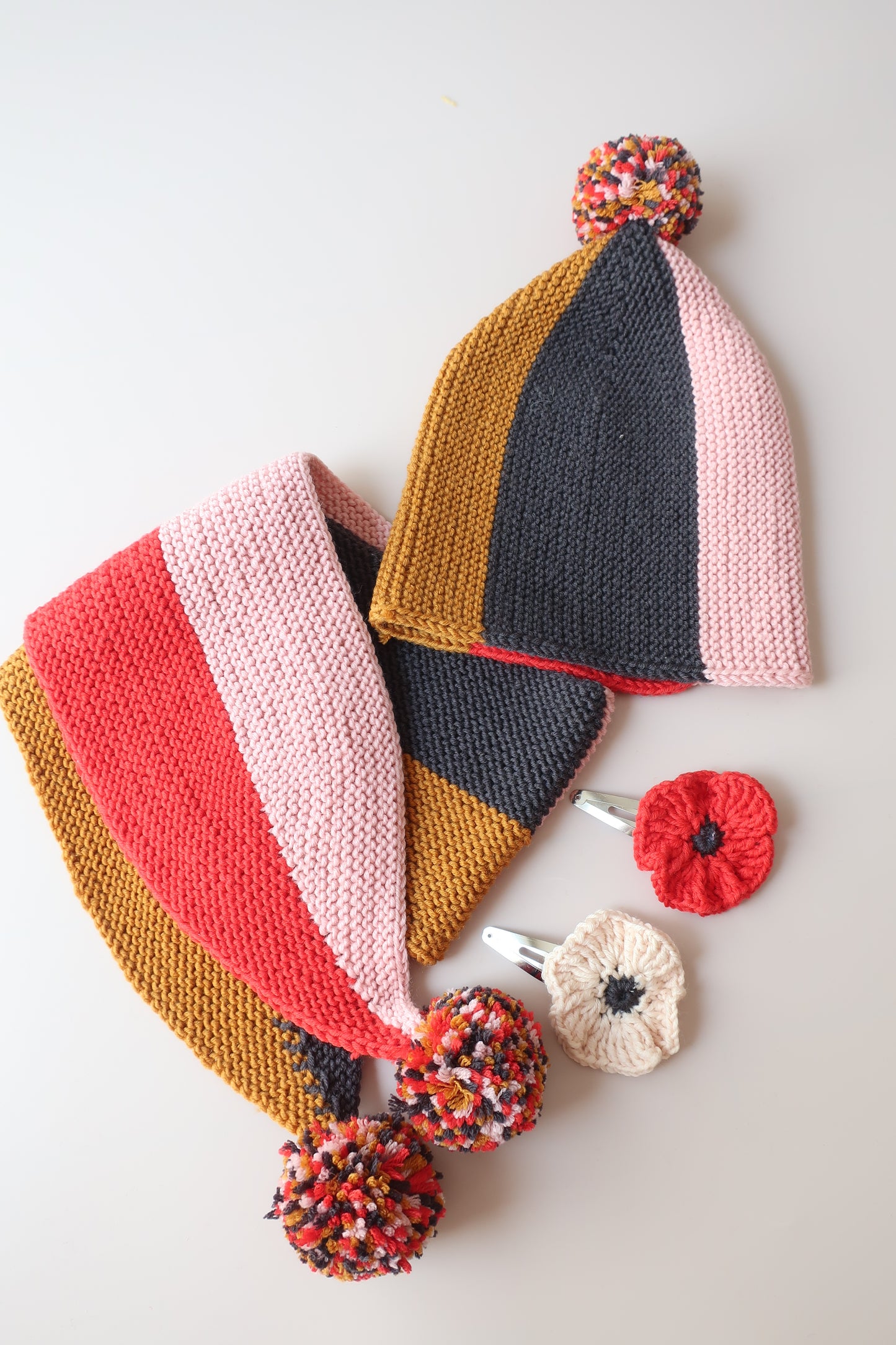 Poppy Clip Set/Cloud/Red