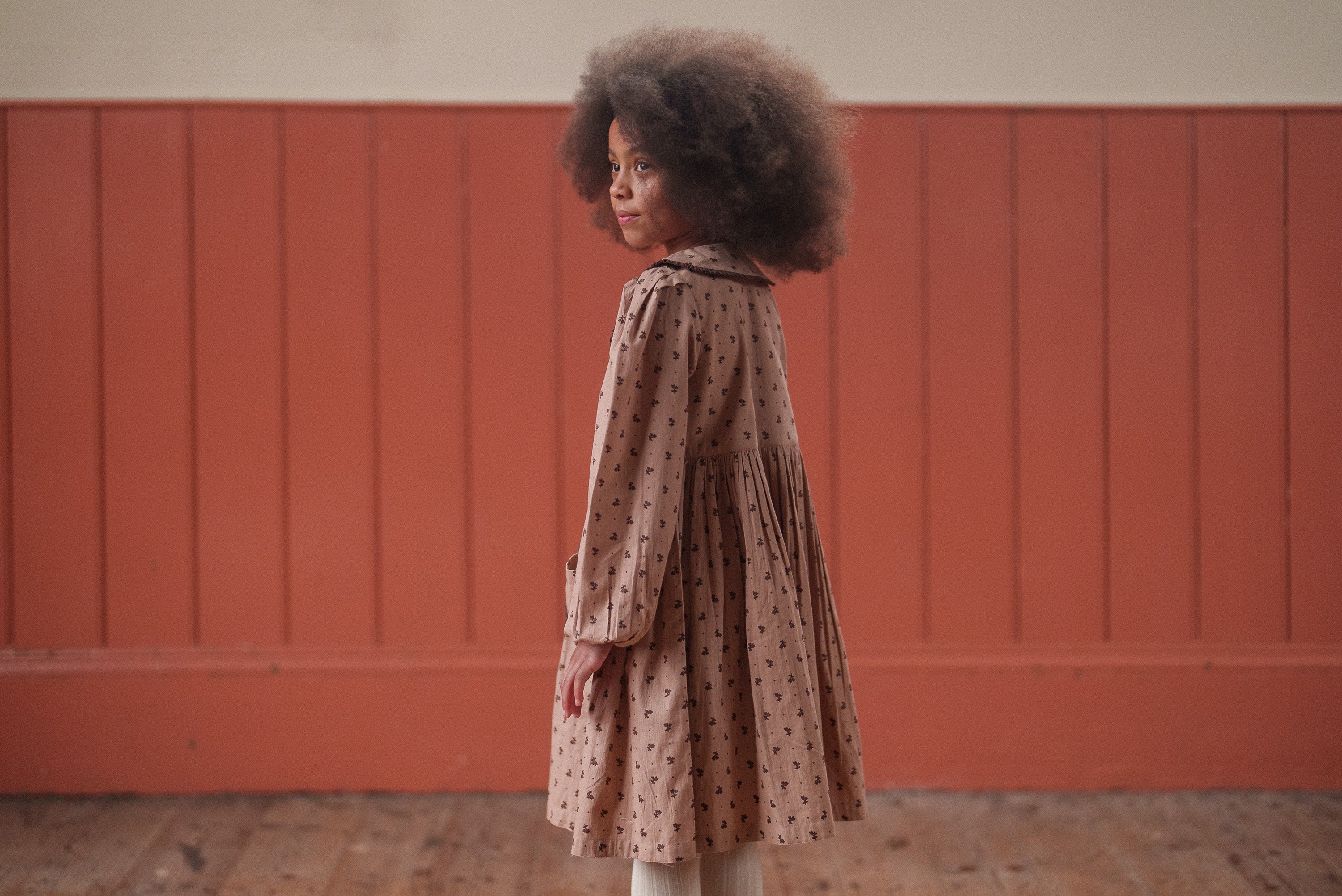 Little Cotton Clothes Katie Dress in Rosehip Floral リトルコットン