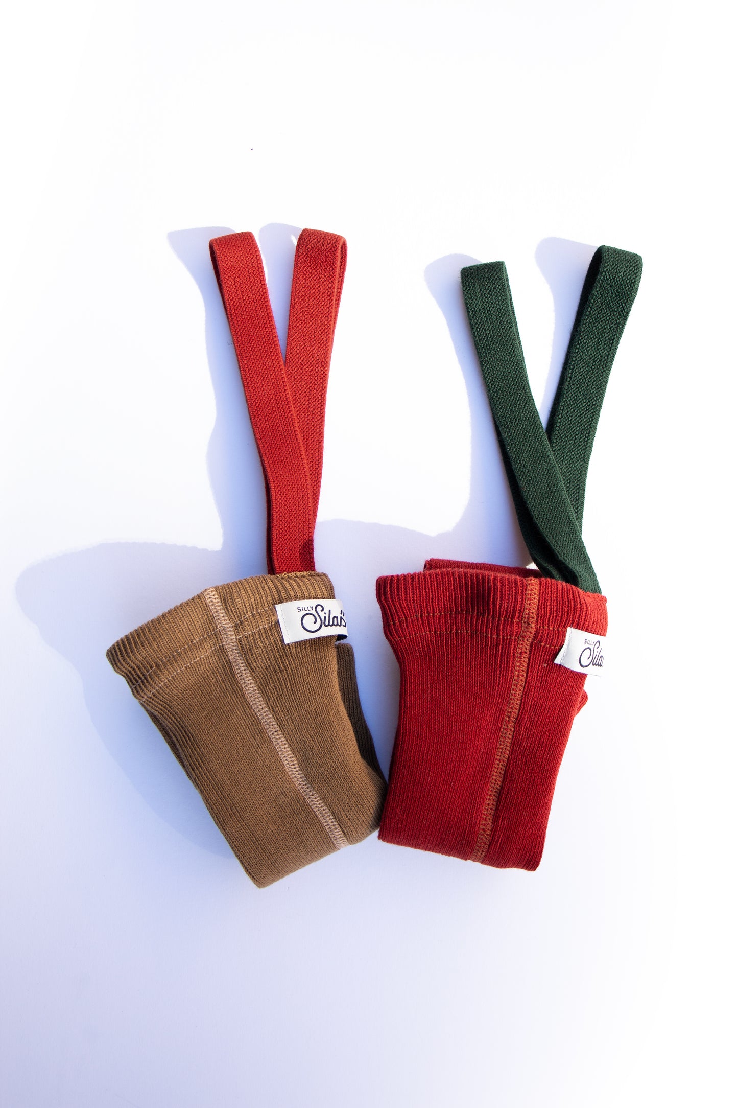 Retro Ribbed Suspender Footless_Maple Leaf x Dark Forest Green