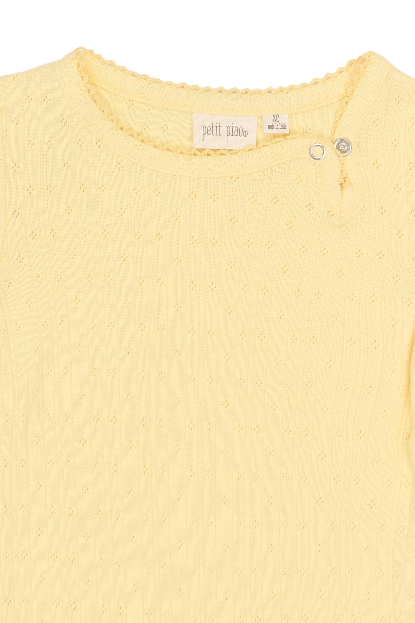 PPSuze S_S Pointelle Baby Body/Mellow Yellow