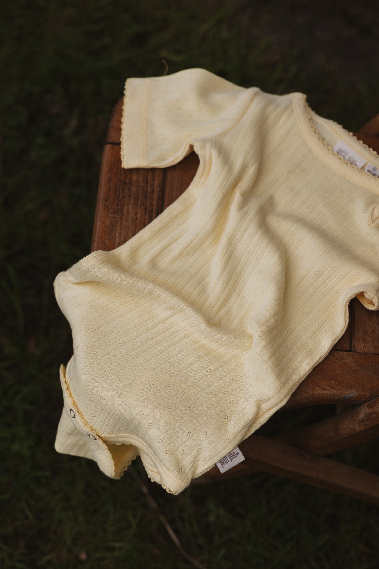 PPSuze S_S Pointelle Baby Body/Mellow Yellow