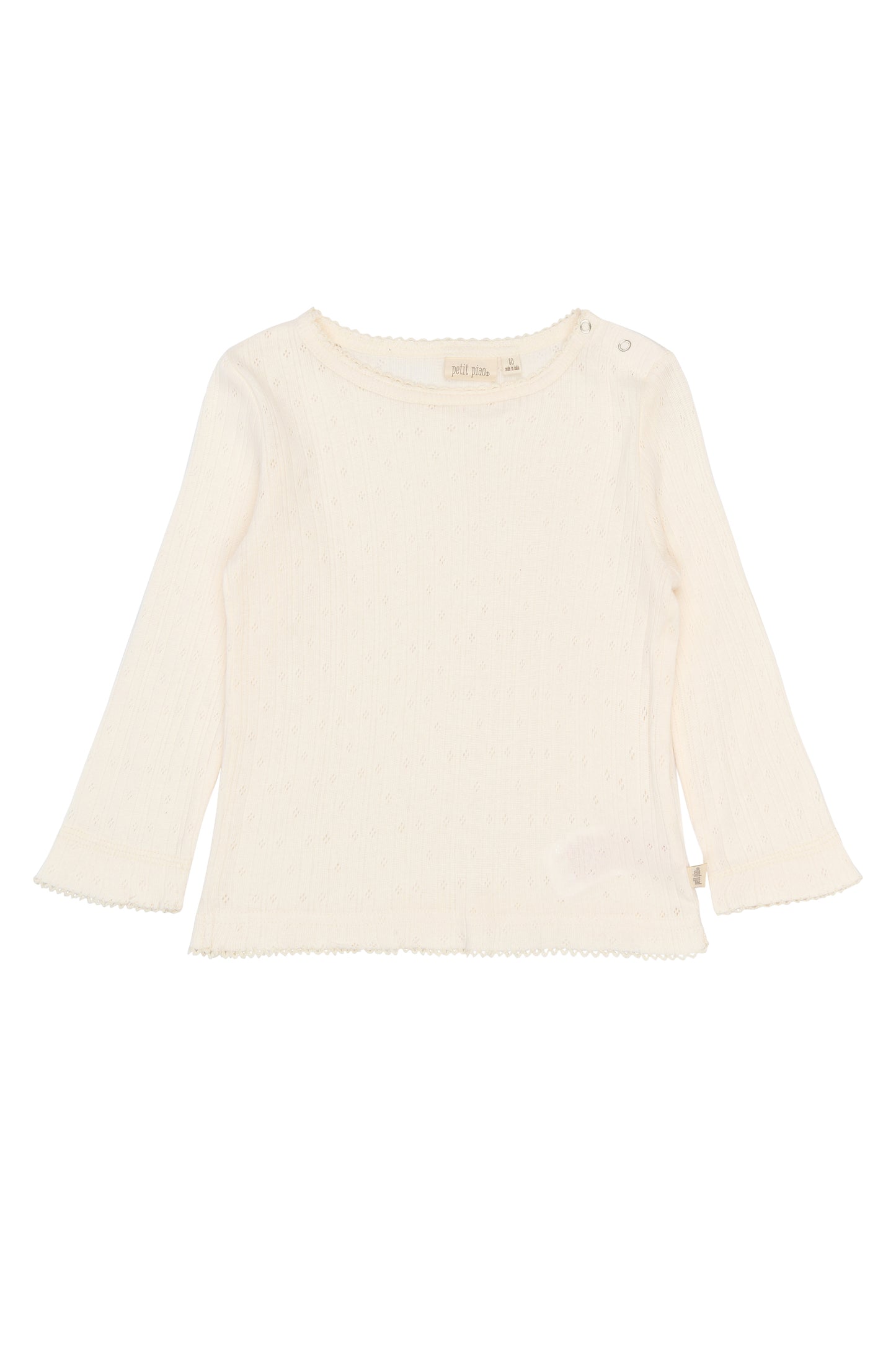 PPSuze L_S Pointelle Baby Tee/Eggnog White
