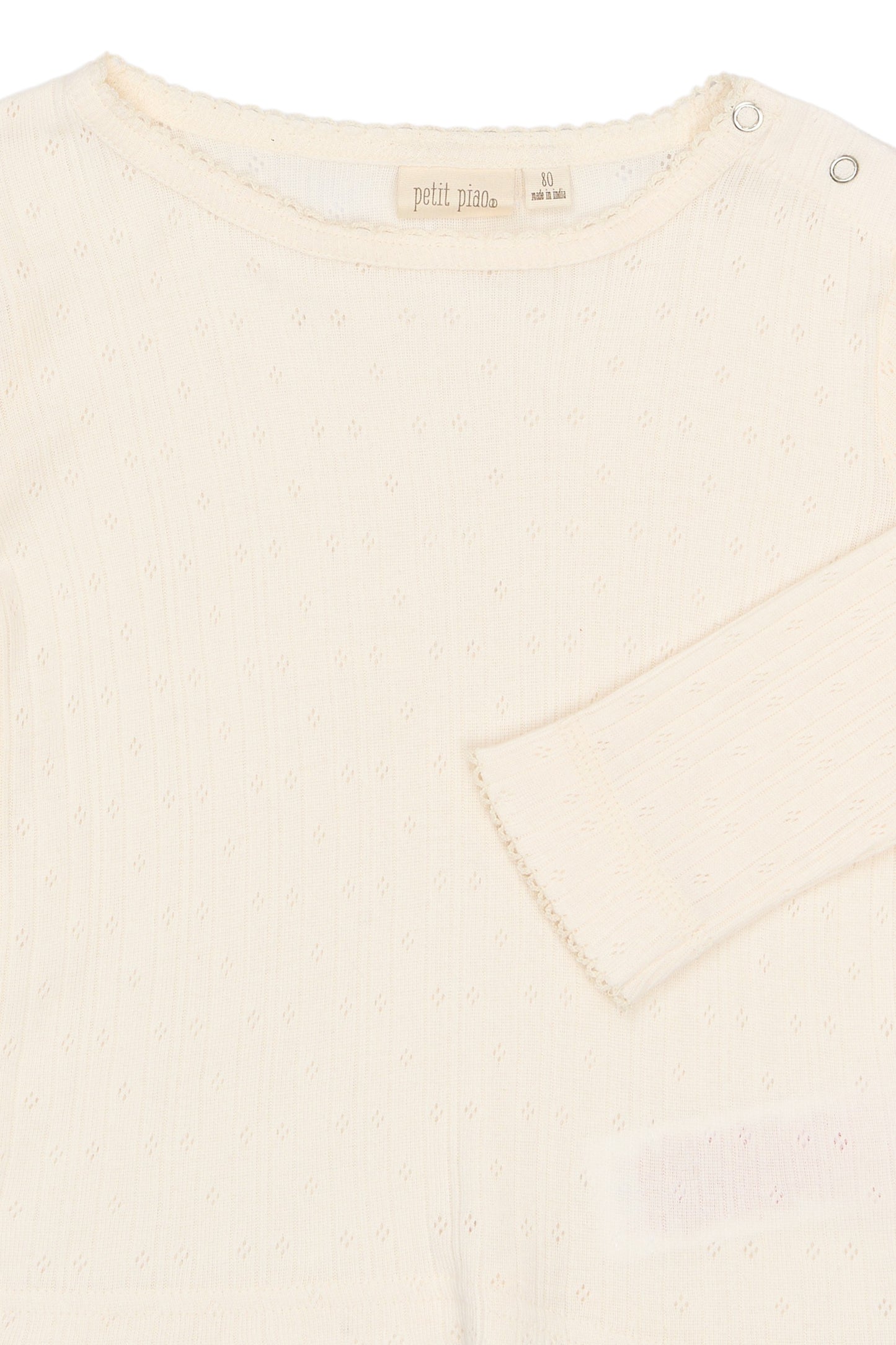 PPSuze L_S Pointelle Baby Tee/Eggnog White