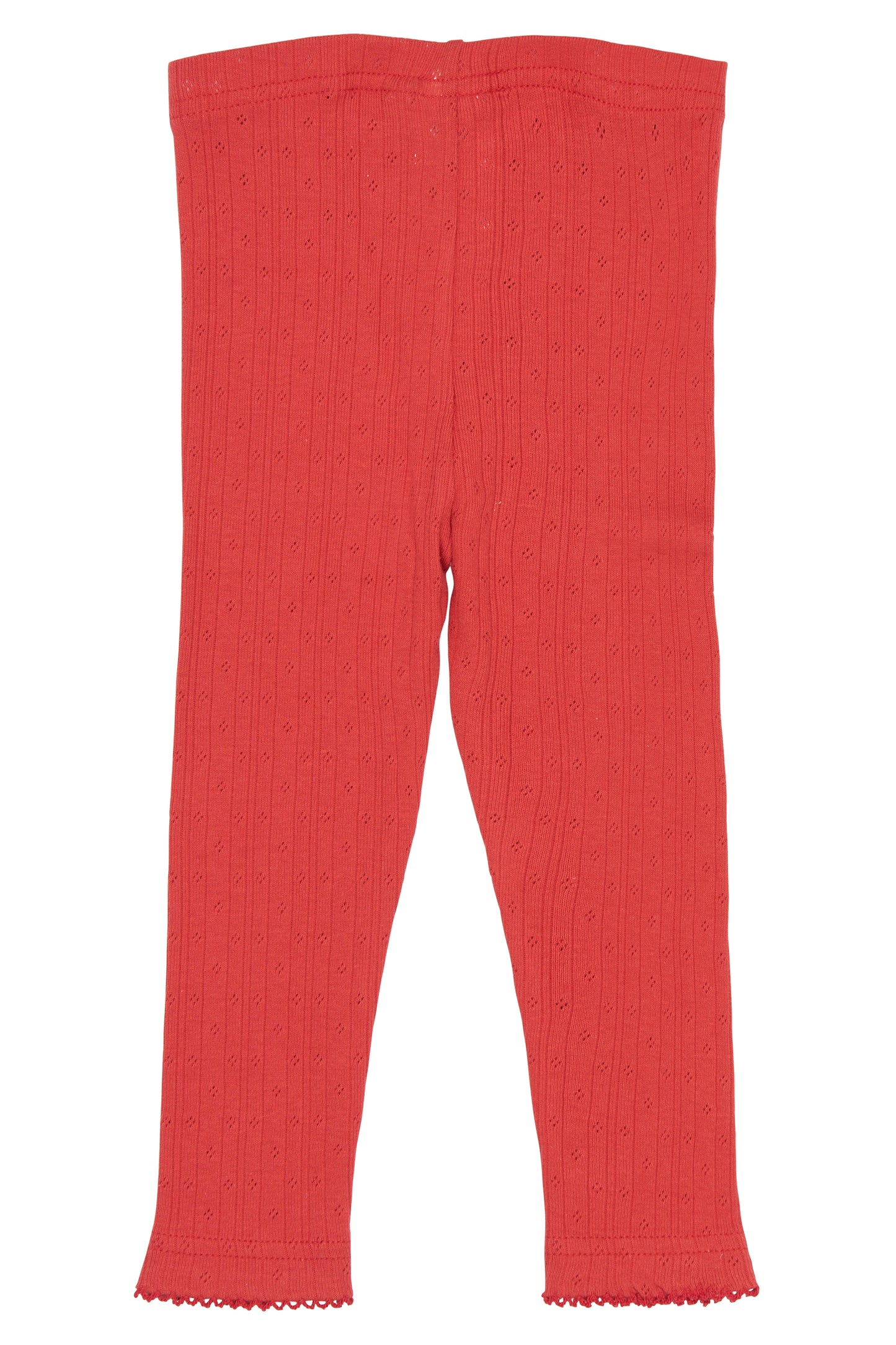 PPSuze Pointelle Baby Leggings/Molten Lava Red