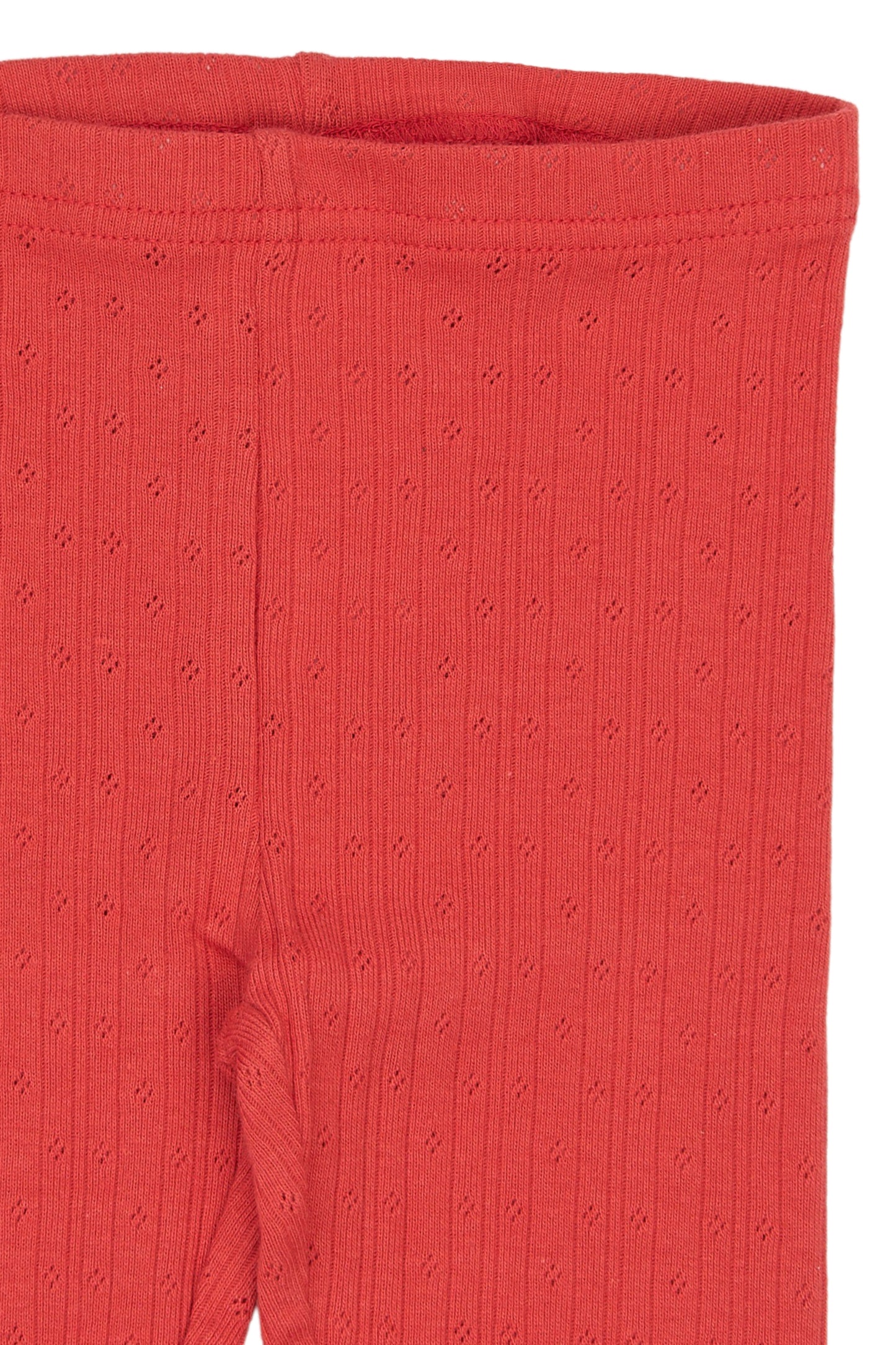 PPSuze Pointelle Baby Leggings/Molten Lava Red