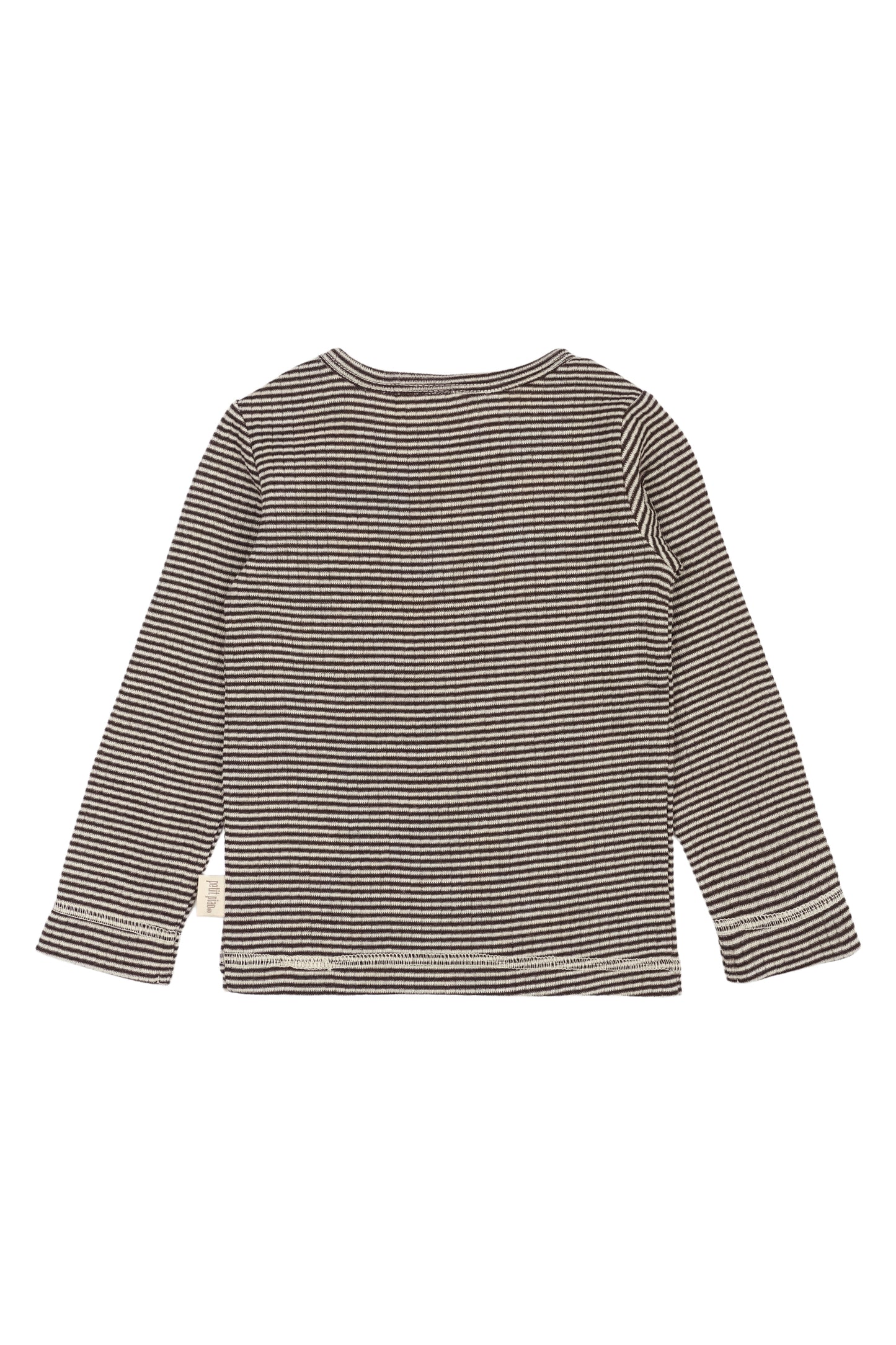 Baby PPDante T-Shirt L/S Meriono Wool Striped/Coffee Bean/Dark Off White