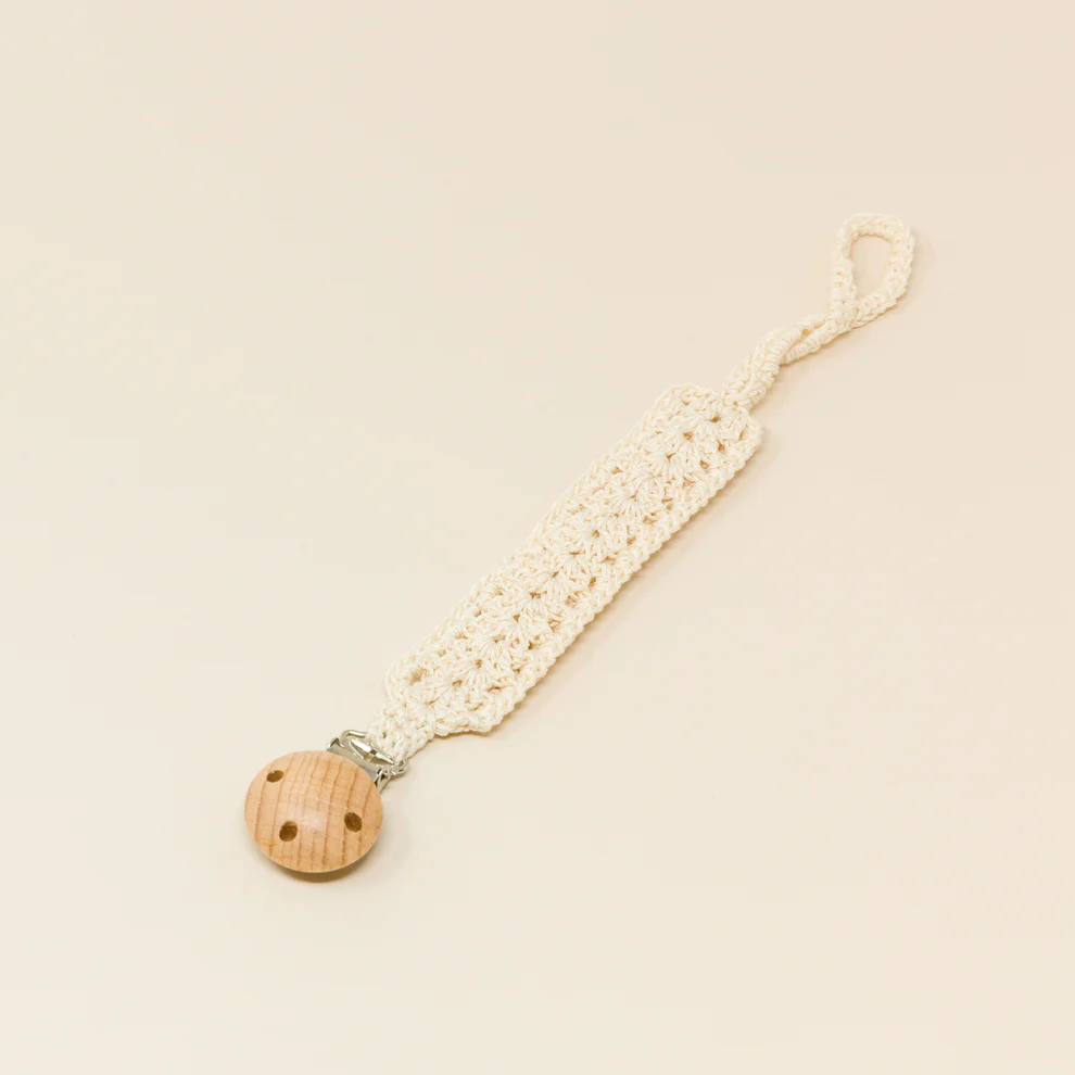 Baby Pacifier Strap/Beige