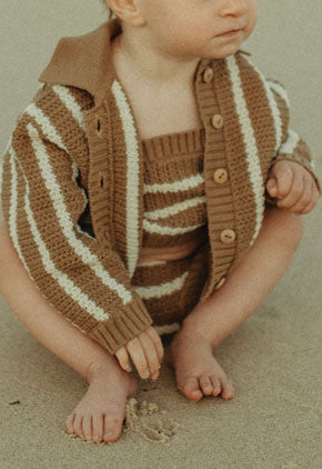 Knitted Botton Up Cardigan - Cedar