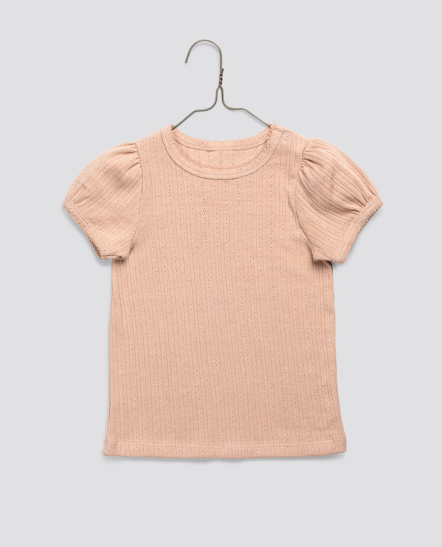 Pointelle T-shirt in Powder