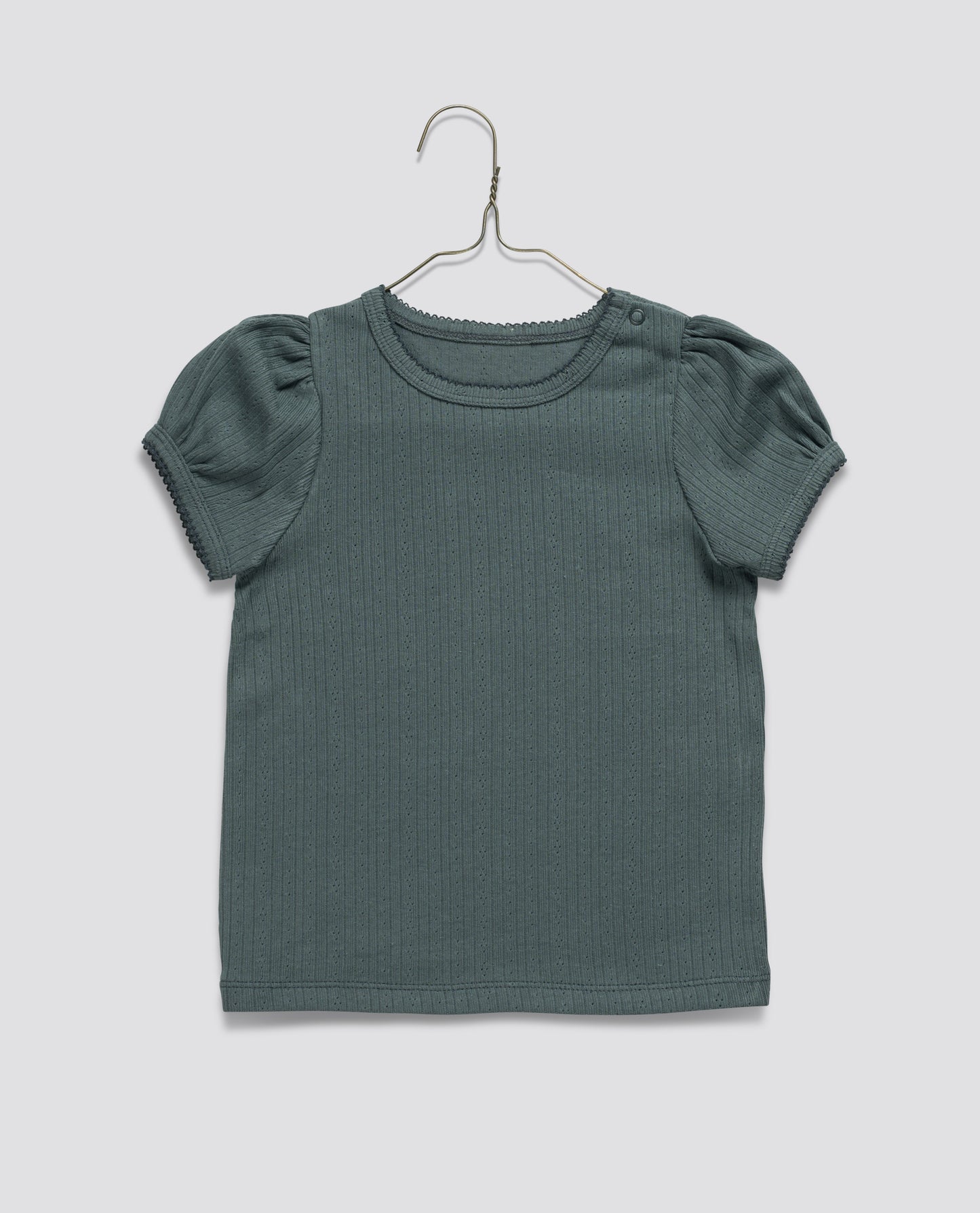 Pointelle T-shirt in Storm