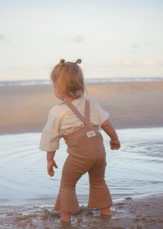 SUSPENDER FLARE -LIGHT BROWN TERRY