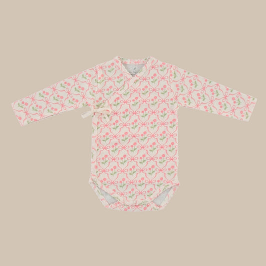 Blossom Wrap Onesie/Geometric Bows