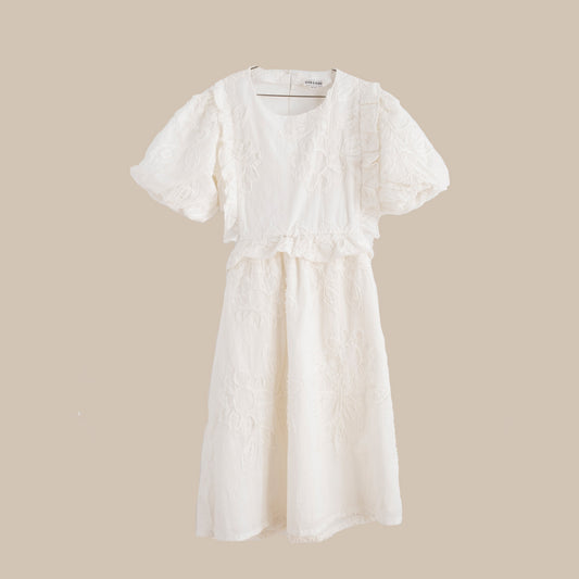 【Only 1 left】WHITE FLOWERS DRESS/OFF WHITE
