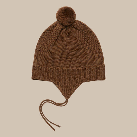 Baby Pompom Hat/hazel melange