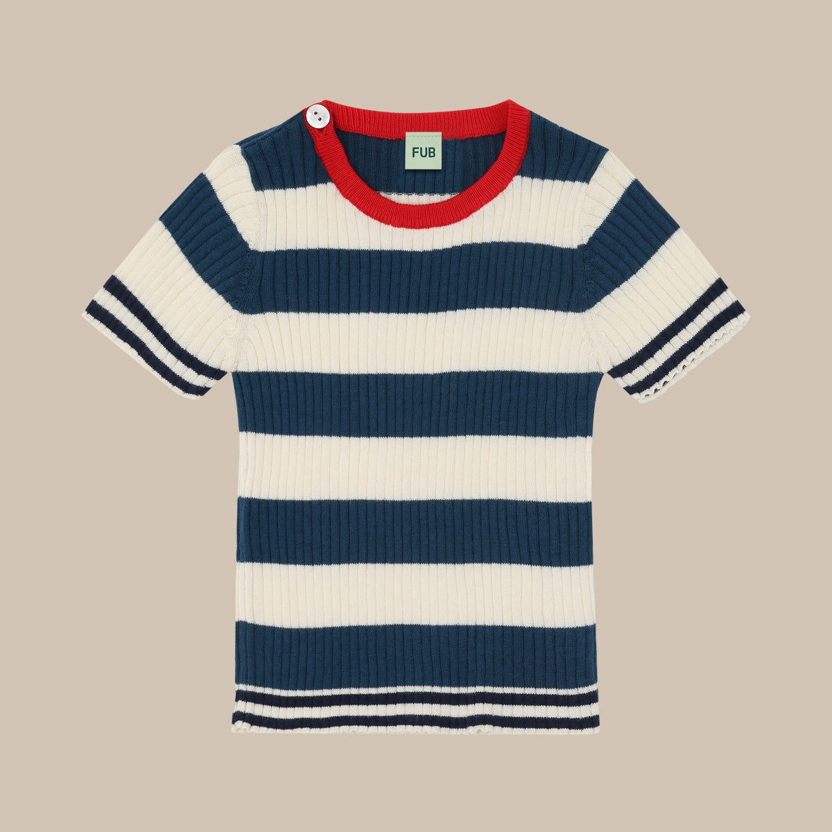 Baby Thick Striped Top/ECRU/OCEAN