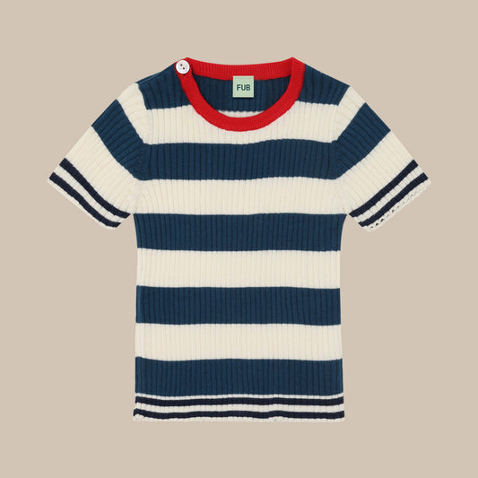 Baby Thick Striped Top/ECRU/OCEAN