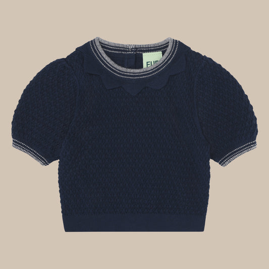 Baby Puff Sleeve Top/DARK NAVY