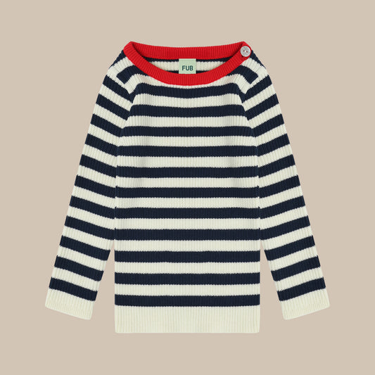 Baby Striped Top/ECRU/DARK NAVY