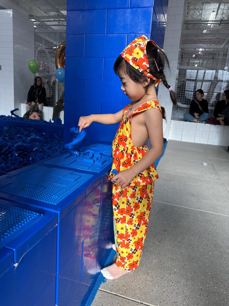 Bandana,Apron,Pants 3Set/Retro Rose