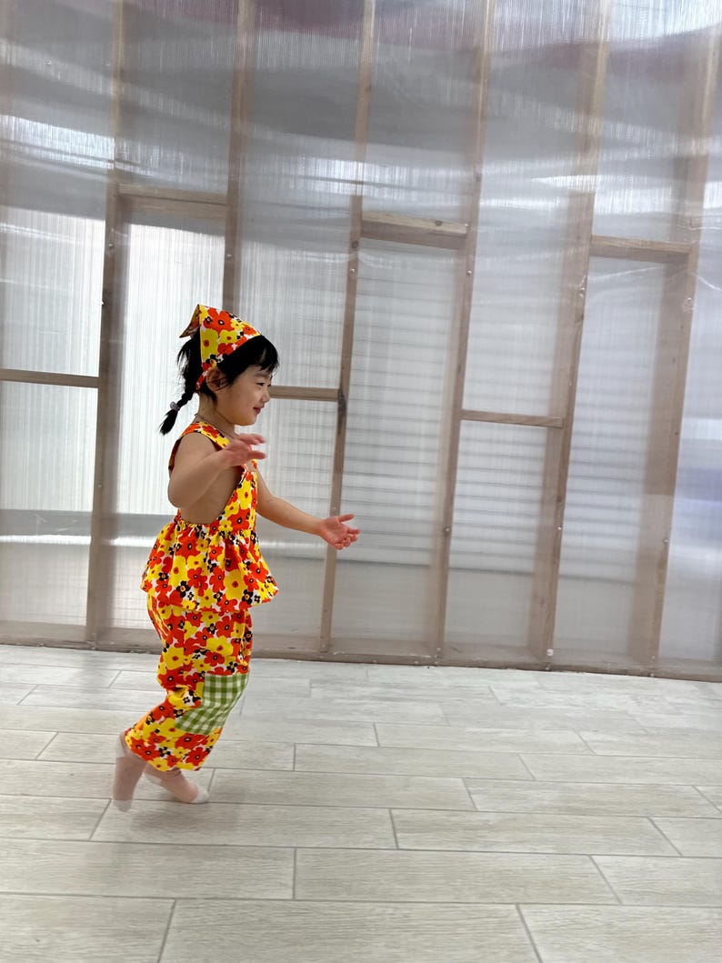 Bandana,Apron,Pants 3Set/Retro Rose