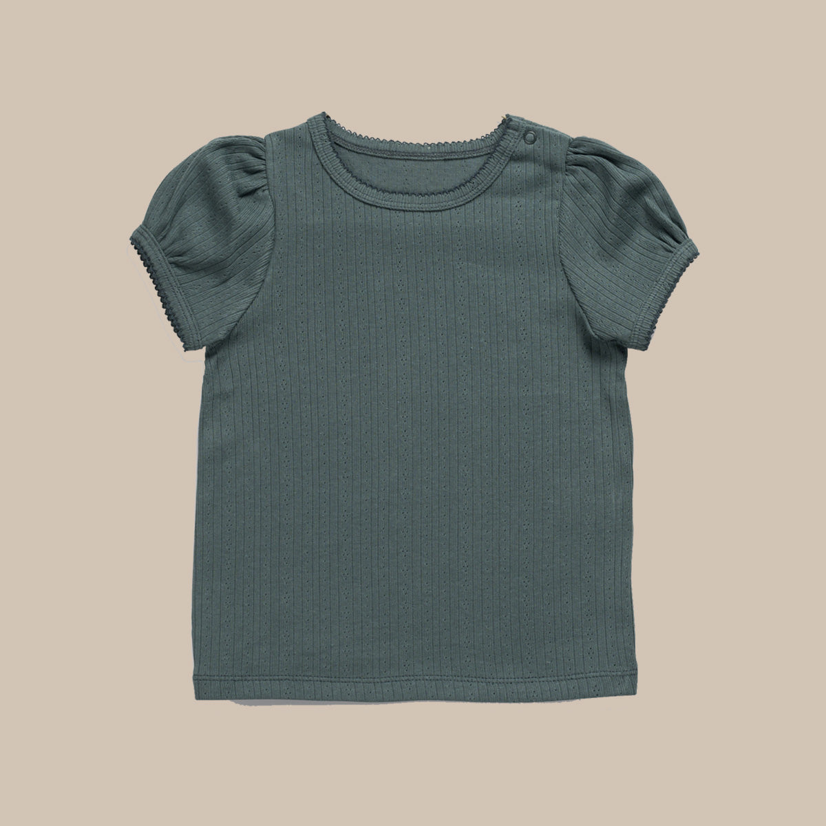 Pointelle T-shirt in Storm