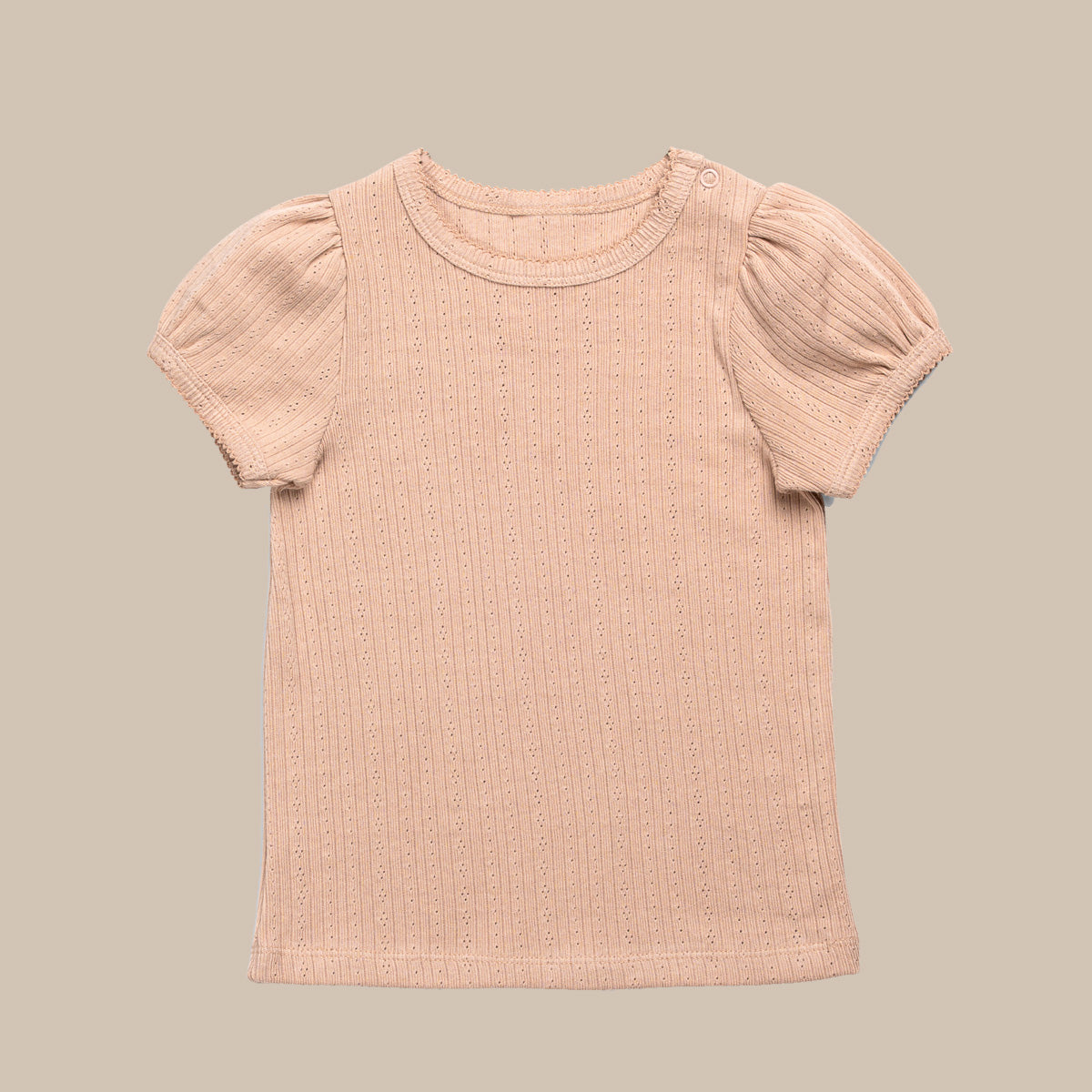 Pointelle T-shirt in Powder