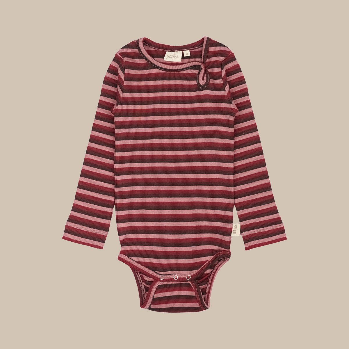 Baby Body L/S Modal Multi Striped/Biking Red