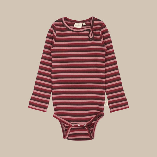 Baby Body L/S Modal Multi Striped/Biking Red