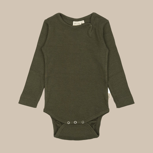Baby Body L/S Modal/Green Leaf