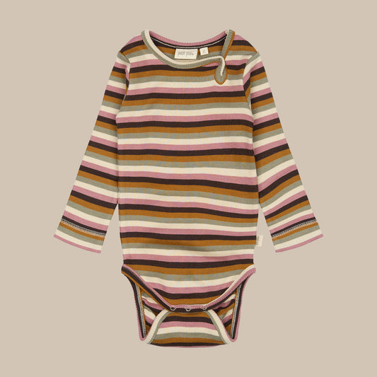 Baby Body L/S Modal Multi Striped/Nostalgic rose