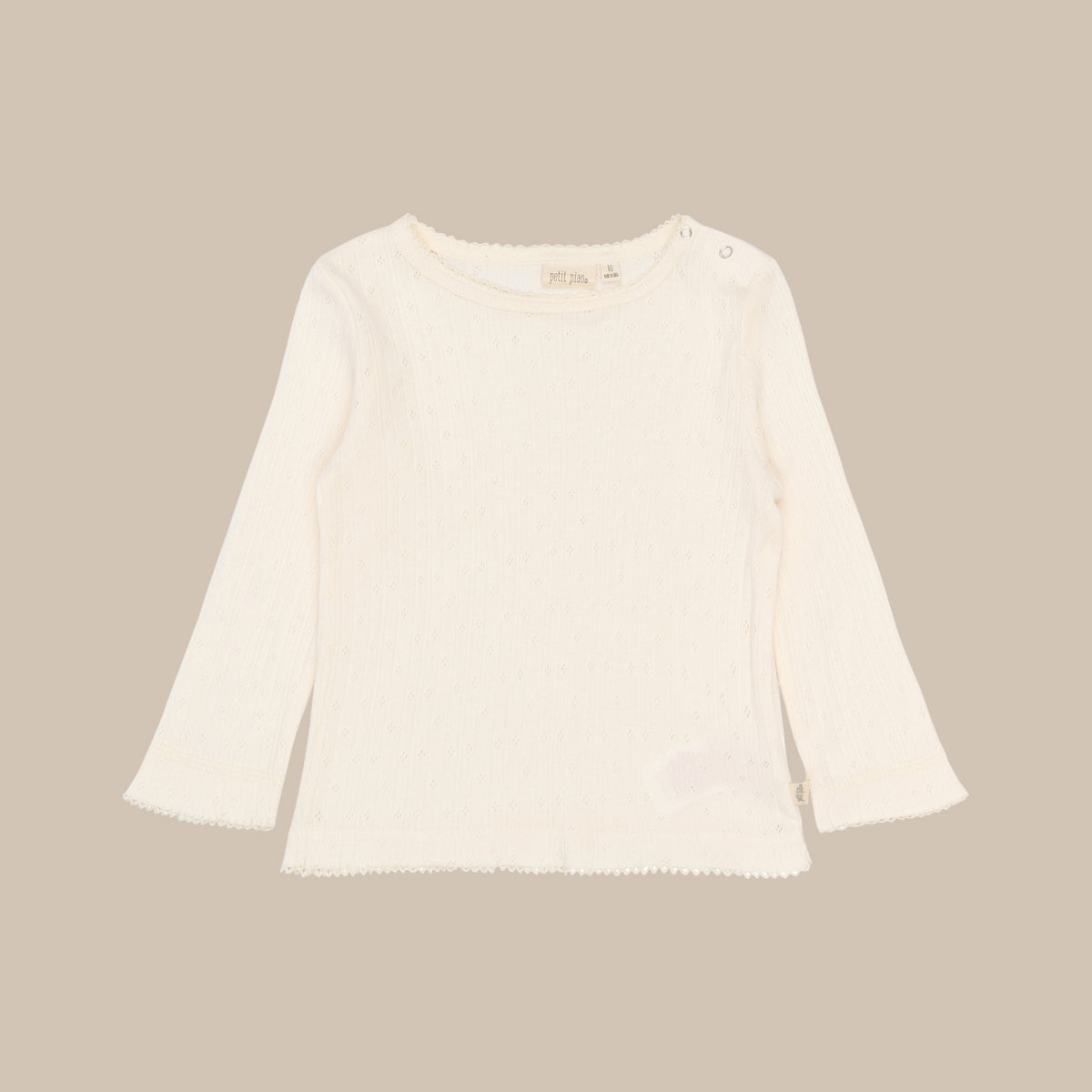 PPSuze L_S Pointelle Baby Tee/Eggnog White
