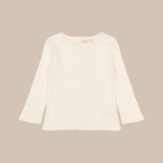 PPSuze L_S Pointelle Baby Tee/Eggnog White