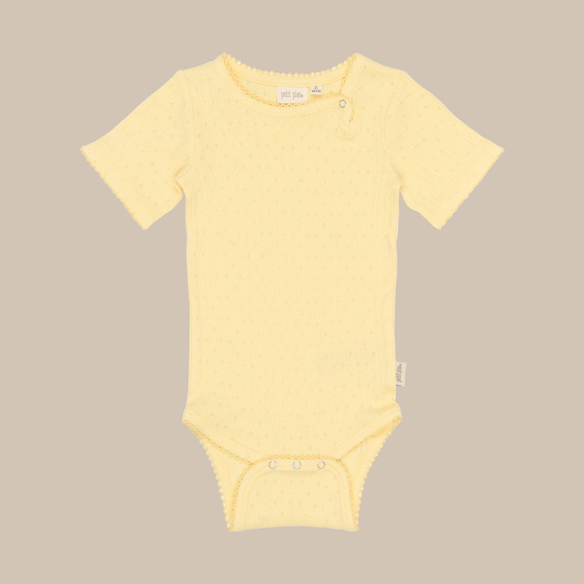 PPSuze S_S Pointelle Baby Body/Mellow Yellow