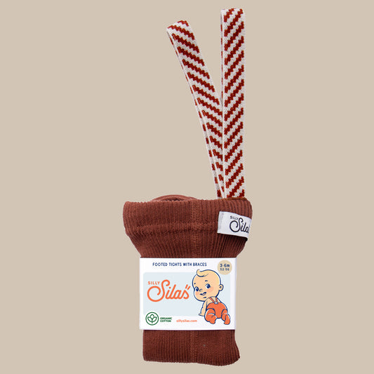 Retro Ribbed Suspender Tights_Footed Cinnamon Christmas Patterned