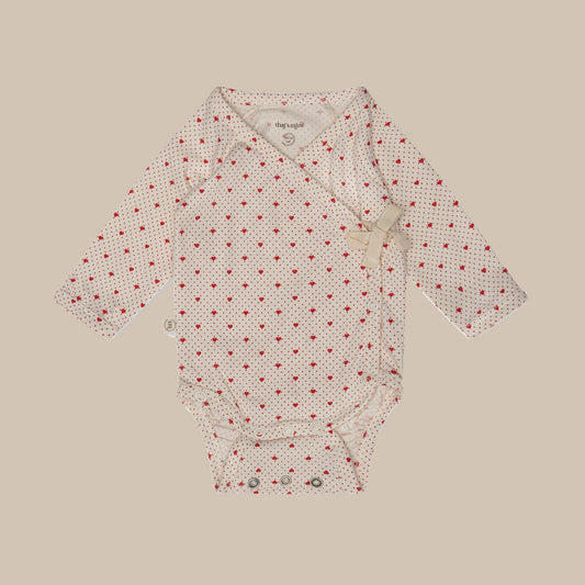 Elia wrap body baby romper/Lots of love red