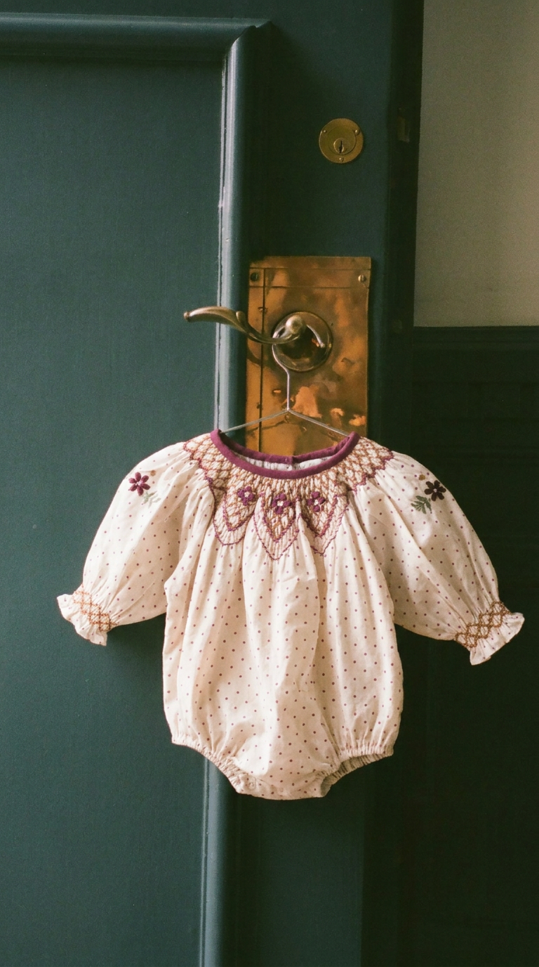 Scarlet Romper/Vintage Dots