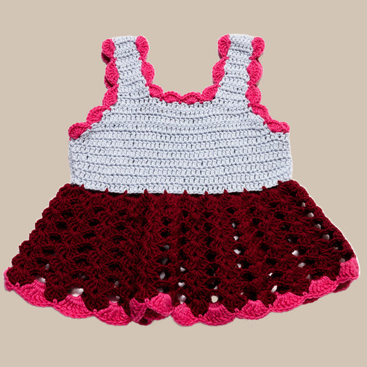 Peplum Top MEI/Burgundy/Pink Pattern