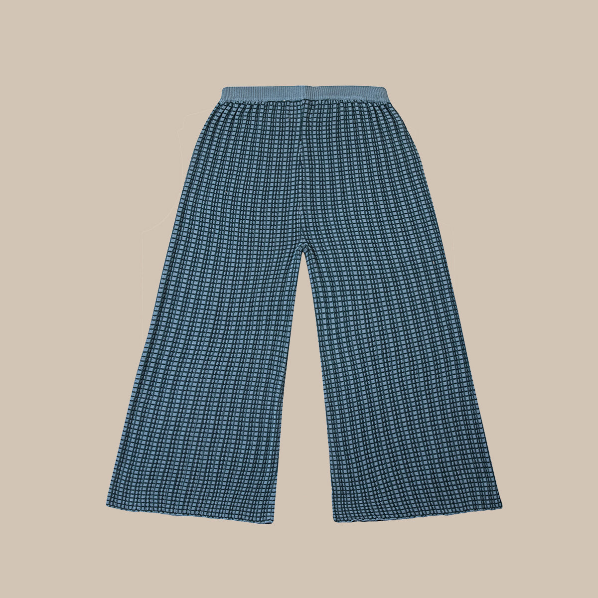 WIDE LEG TROUSERS (ANKLE LENGTH)/NAVY/GREYISH BLUE