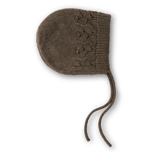 BONNETTE KNITTED POINTELLE HELMET  /Earth brown Melange